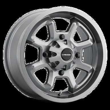 14×7 4×156 5.5BS Vision Wheel VW 415 Gunmetal-ATV/UTV