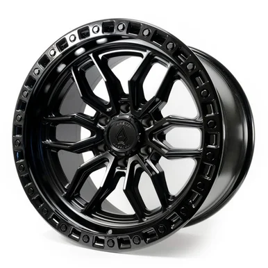 17×9 5×5.0 5.03BS HUSTLE SATIN BLK CTR GLOSS BLK LIP