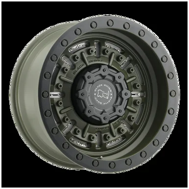17X8.5 6X5.5 4.75BS Abrams Olive Drab Green – Black Rhino