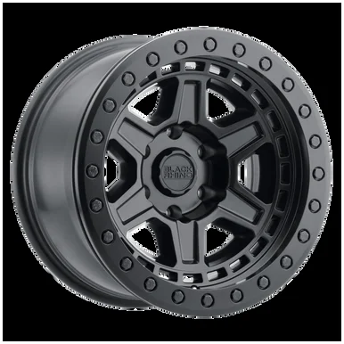 17X9 5X5 4.29BS Reno Matte Blk w/Brass Bolts – Black Rhino