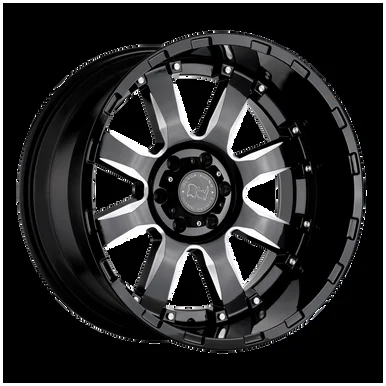17X9 8X170 4.53BS Sierra Gloss Blk w/Milled Spokes – Black Rhino