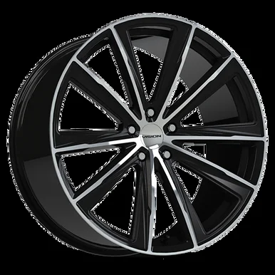 18×8.5 5×115 5.98BS Splinter Black Machined – Vision Wheel