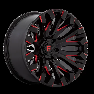18×9 6×135 5.04BS Gls Blk Milled Red Tint D829 Quake