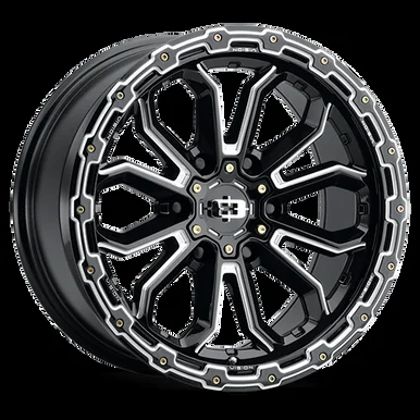 18×9 6×135 5.5BS Korupt Black Milled – Vision Wheel