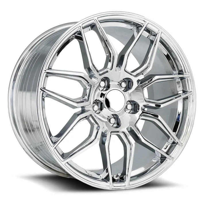 19×10 Chrome C8 Z06 Style Wheel for Corvette (FR401, 5×120.65mm, +40 Offset) Alloy