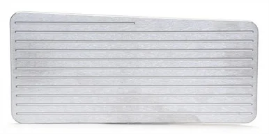 1935-36 Ford Glove Box Door / Brushed Aluminum with Clock