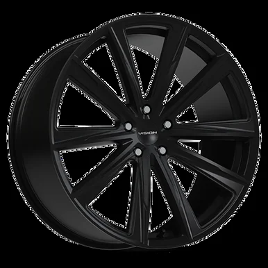 20×10.5 5×112 66.56BS Splinter Black – Vision Wheel