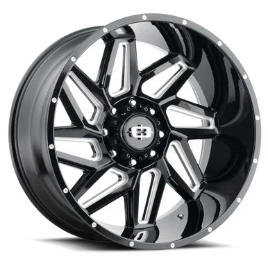 20×12 8×180 4.5BS Spyder Black Milled – Vision Wheel