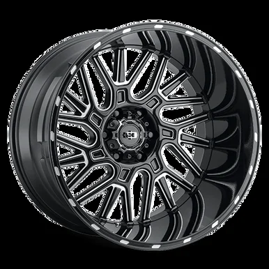 20×9 5×5.0 5.41BS Brawl Black Milled – Vision Wheel