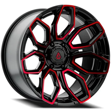 20×9 5×5.0 5.76BS COBRA GLOSS BLK MACHINE RED TINT