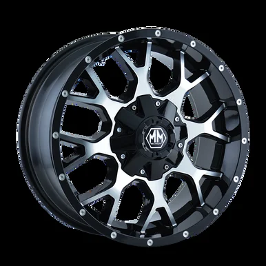 20×9 5×5/5×5.5 5BS 8015 Warrior Black/Machined – Mayhem Wheels