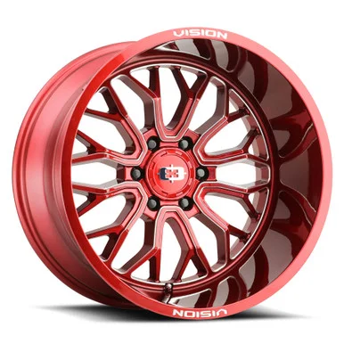 20×9 5×5.5 5.5BS Riot Red – Vision Wheel