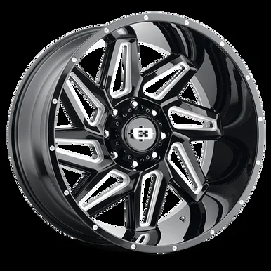 22×10 8×6.5 4.75BS Spyder Black Milled – Vision Wheel