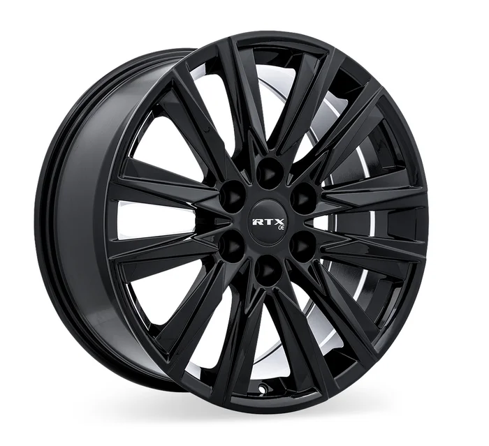 22×9 Alloy Wheel – RTX GM01 083079 Gloss Black , with 6×139.7 Bolt Pattern , 25.0 Offset , 78.1 HubBore For Nissan Titan XD 2022-2023