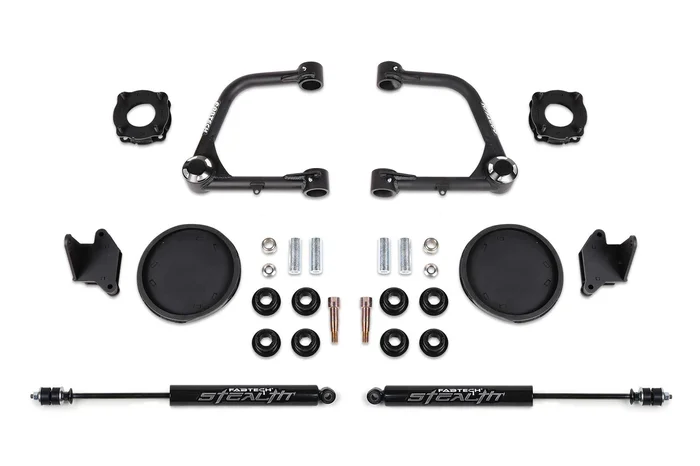 3″ Uniball UCA Lift Kit – Front Shock Spacers Rear Coil Spring Spacers w/ Rear Stealth Shocks – K7086M
