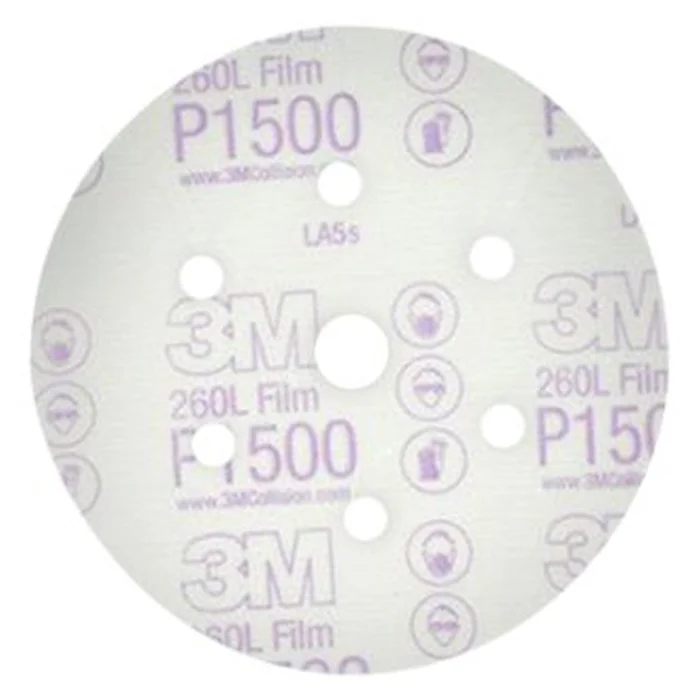 3M – 01133 – Red Abrasive Finishing Film Hookit Disc Dust Free, 6 in, P1500, 25/box – 60455037733