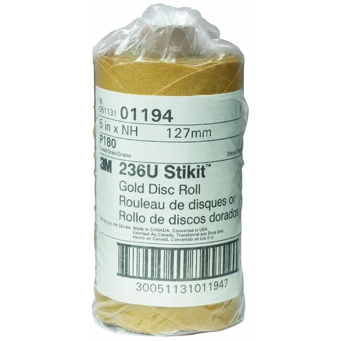 3M – 01194 – Stikit Gold Disc Roll, 5 in, P180A