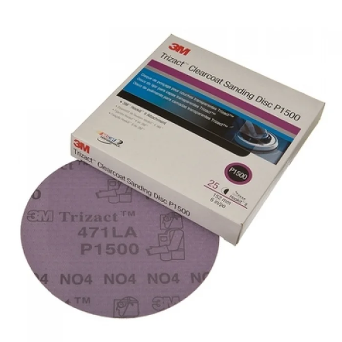 3M – 02094 – Trizact Hookit Clear Coat Sanding Disc, P1500, 3 in