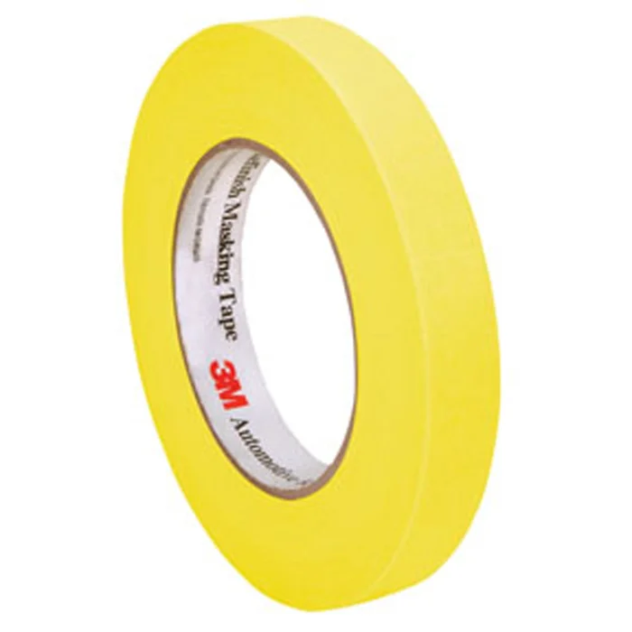 3M – 06652 – Automotive Refinish Yellow Masking Tape, 18 mm x 55 m, 48/case