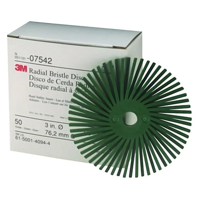 3M – 07542 – Scotch-Brite Radial Bristle Disc, 3 in, 50 grit, Box of 10