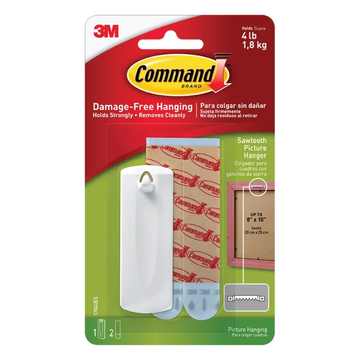 3M – 17040ES – Command White Sawtooth Picture Hanger 4 lb. – 1/Pack