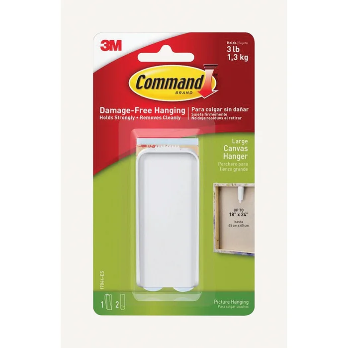 3M – 17044-ES – Plastic Coated White Plastic Canvas Picture Hanger – 1/Pack 3 lb.