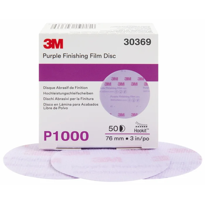 3M – 30369 – Hookit Purple Finishing Film Disc, 3 in, P1000