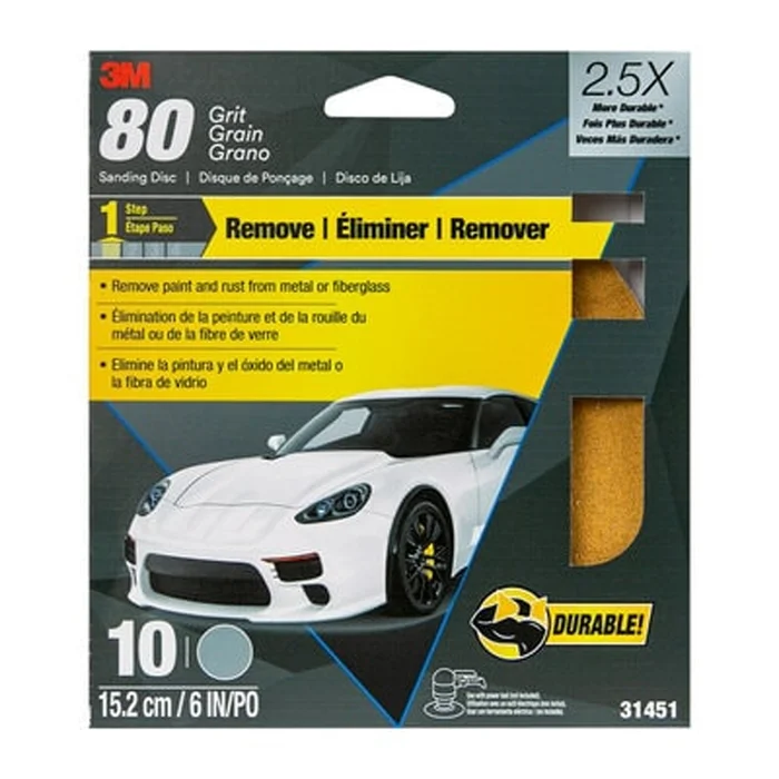 3M – 31451 – Sanding Discs with Stikit Attachment, 6″, 80G – 10/Pack – 7010363234