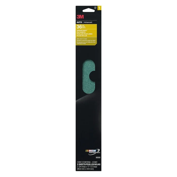 3M – 32222 – Green Corps File Sheet, 36 grit, 2-3/4 in x 14-1/2 in