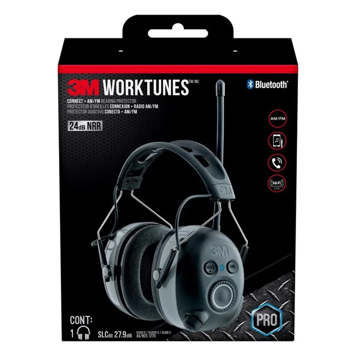 3M – 90542-3DC – WorkTunes 24 dB Soft Foam Bluetooth Ear Plugs/Ear Phones With Mic Black – Each