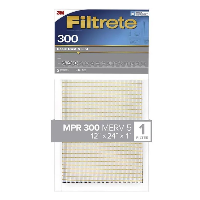 3M – BA20-4 – Filtrete 12 in. W X 24 in. H X 1 in. D 5 MERV Pleated Air Filter 1 pk
