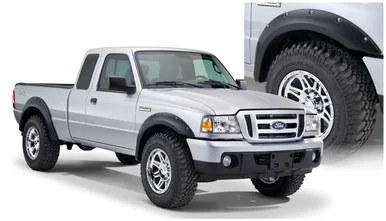 93-11 Ford Ranger 4pc Set Pocket/Rivet Style Fender Flares Black Smooth Finish – Bushwacker Flares