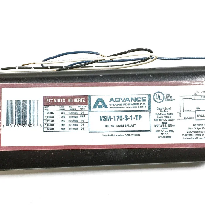 Advance Instant Start Ballast VSM175STP (6V942) NOS