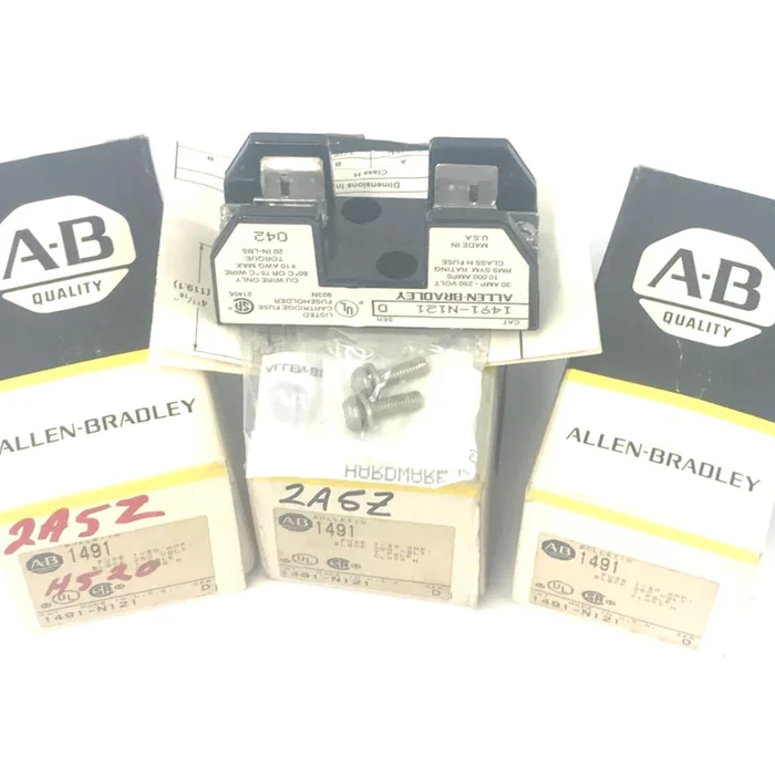 Allen-Bradley Fuse Block Series D 1491-N121 [Lot of 3] NOS