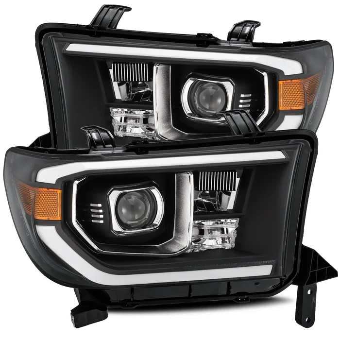 AlphaRex 07-13 Toyota Tundra/Sequioa PRO-Series Projector Headlights Plank Style Design Black w/ Activation Light – 880715