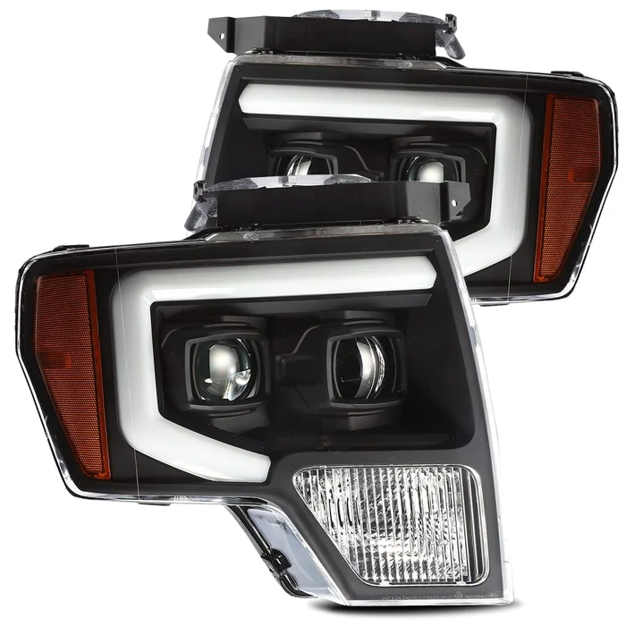 AlphaRex 09-14 Ford F150 PRO-Series Projector Headlights Plank Style Design Black w/ Activation Sequential Signal – 880199