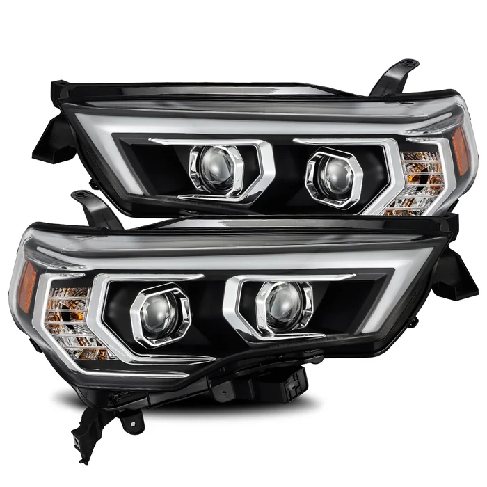 AlphaRex 14-20 Toyota 4Runner PRO-Series Projector Headlights Plank Style Design Black w/ Sequential Signal Light – 880732