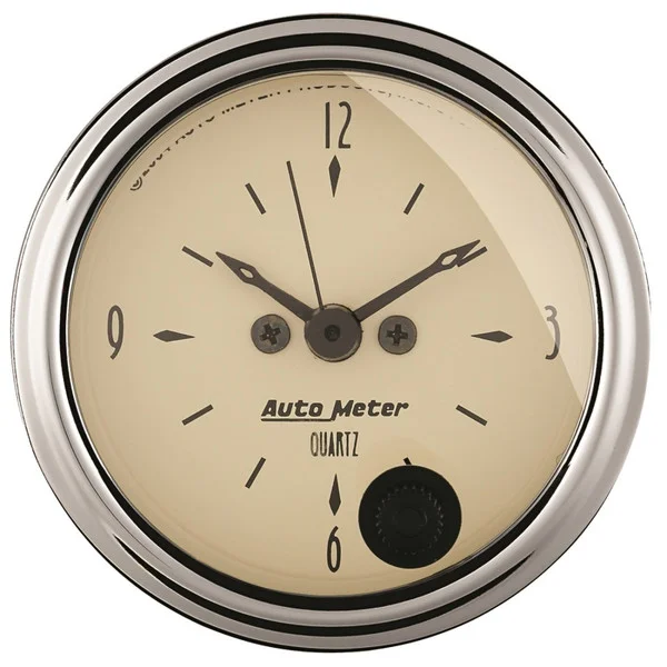 Autometer 2-1/16 inch 12 Hour Analog Antique Beige Clock – 1885