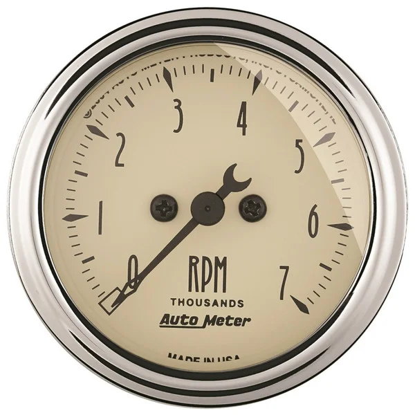 Autometer 2-1/16in Antique Beige In-Dash 7K RPM Tachometer Gauge – 1897
