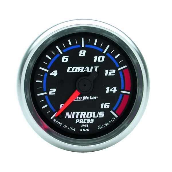 Autometer 2-1/6in Cobalt Nitrous Pressure Gauge 0-1600PSI Digital Steppe Motor – 6174