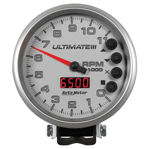 Autometer 5 inch Ultimate III Playback Tachometer 11000 RPM – Silver – 6886