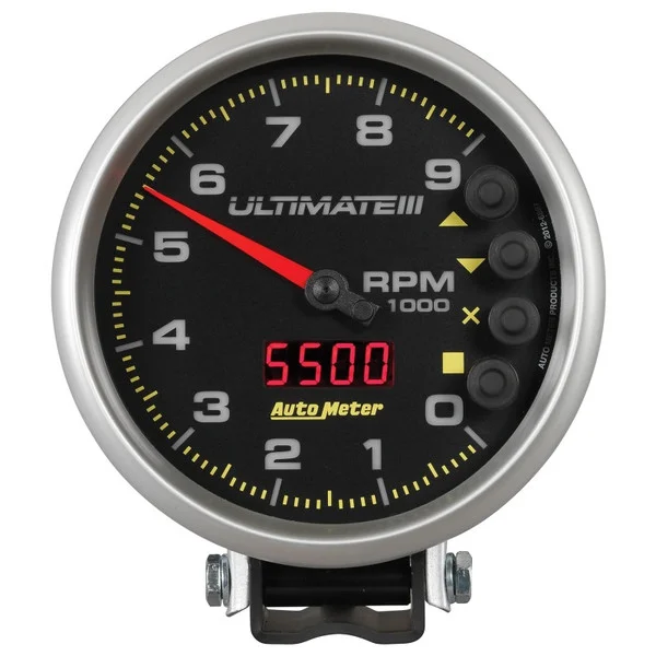 Autometer 5 inch Ultimate III Playback Tachometer 9000 RPM – Black – 6887