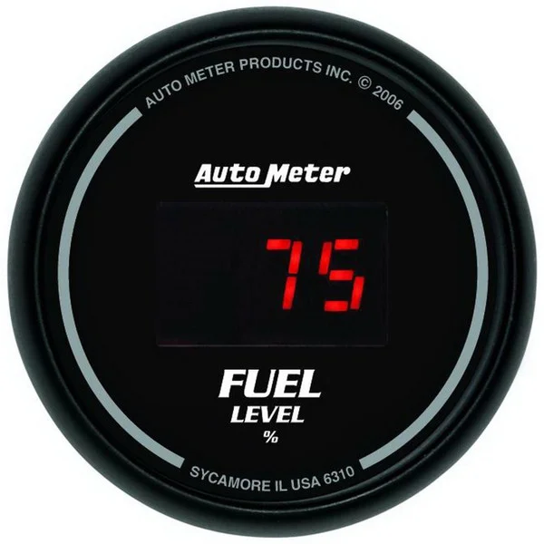 Autometer 52mm Black Digital Programmable Empty-Full Fuel Level Gauge – 6310