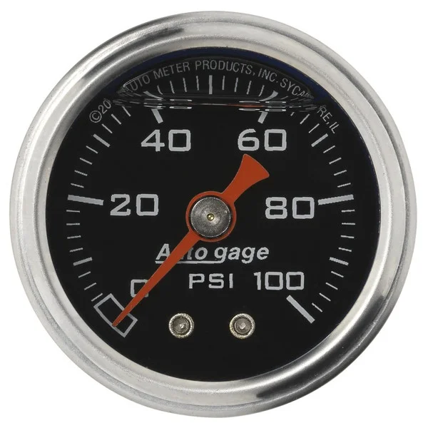 Autometer AutoGage 1.5in Liquid Filled Mechanical 0-100 PSI Fuel Pressure Gauge – 2174