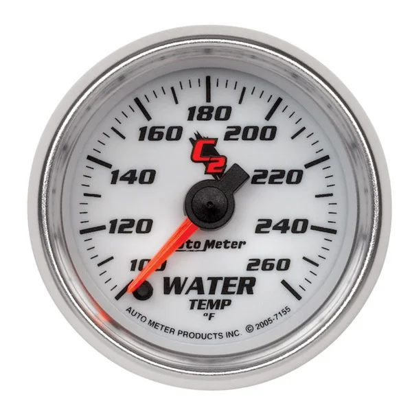 Autometer C2 52mm 100-260 Deg F Electronic Water Temp Gauge – 7155