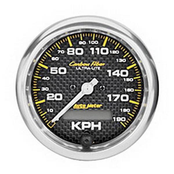 Autometer Carbon Fiber 85.7mm 190 KPH Range Speedometer Elect. Programmable Gauge – 4787-M