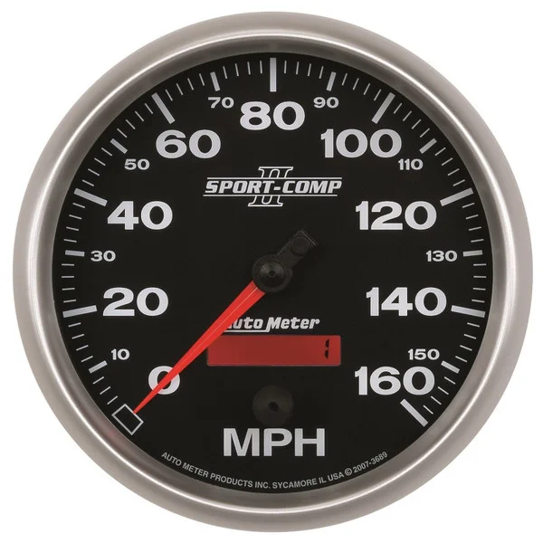 Autometer Sport-Comp II 5 inch 0-160MPH Electronic Programmable Speedometer – 3689