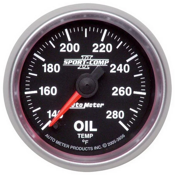 Autometer Sport-Comp II 52mm Full Sweep Electronic 140-280 Deg. F Oil Temprature Gauge – 3656