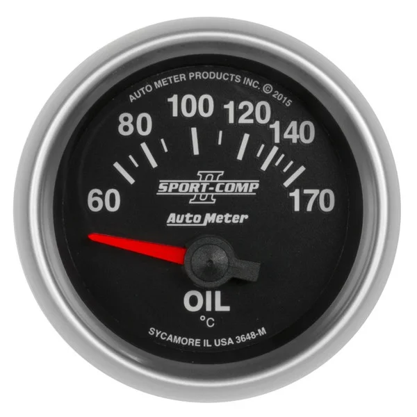 Autometer Sport-Comp II Gauge Oil Temp 2 1/16in 60-170f Electric Sport-Comp II – 3648-M