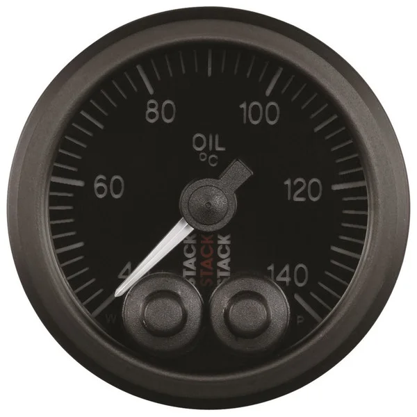 Autometer Stack 52mm 40-140 Deg C 1/8in NPTF Male Pro-Control Oil Temp Gauge – Black – ST3509